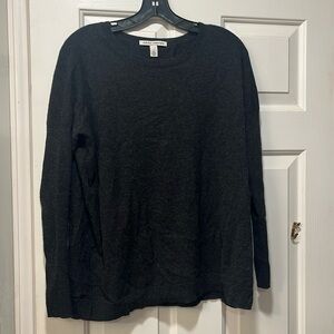 Autumn Cashmere Dark Gray Sweater with Purple laces on back Size S